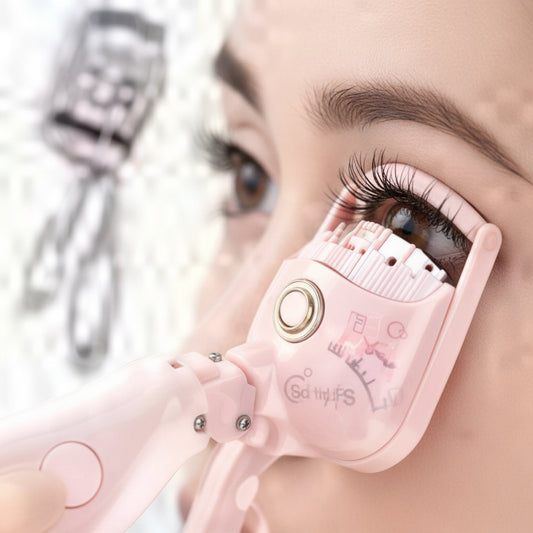 Heated Lash Curler, Electric Heated Eyelash Curler Rechargeable Multiple Temperature Control for Home use (White)