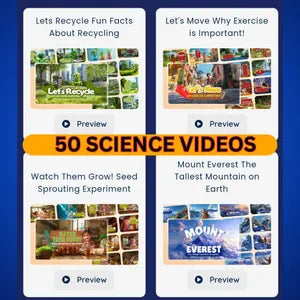 50 Kids Science Videos PLR Bundle - Educational Content with Quizzes & Games